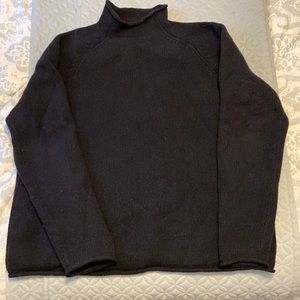 J. Crew mens 100% lambs wool sweater dark navy mock neck size L